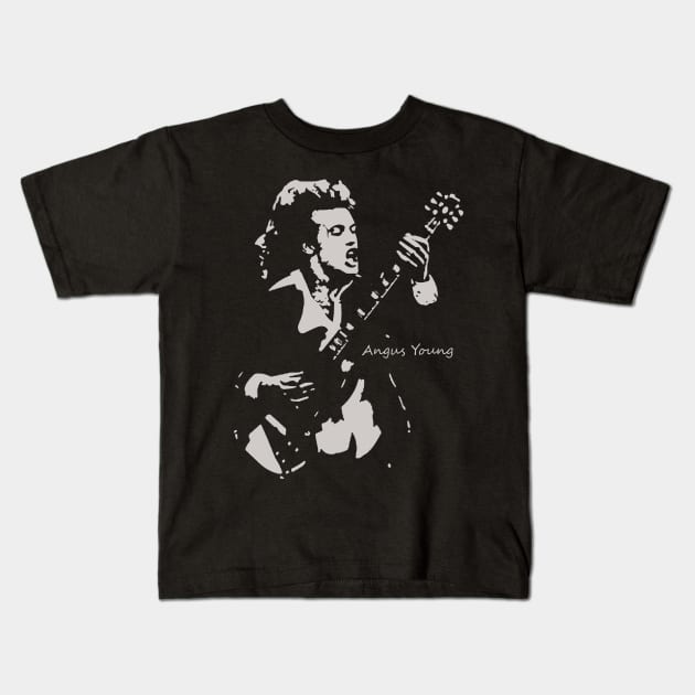 angus young sillouete Kids T-Shirt by tanjung karang